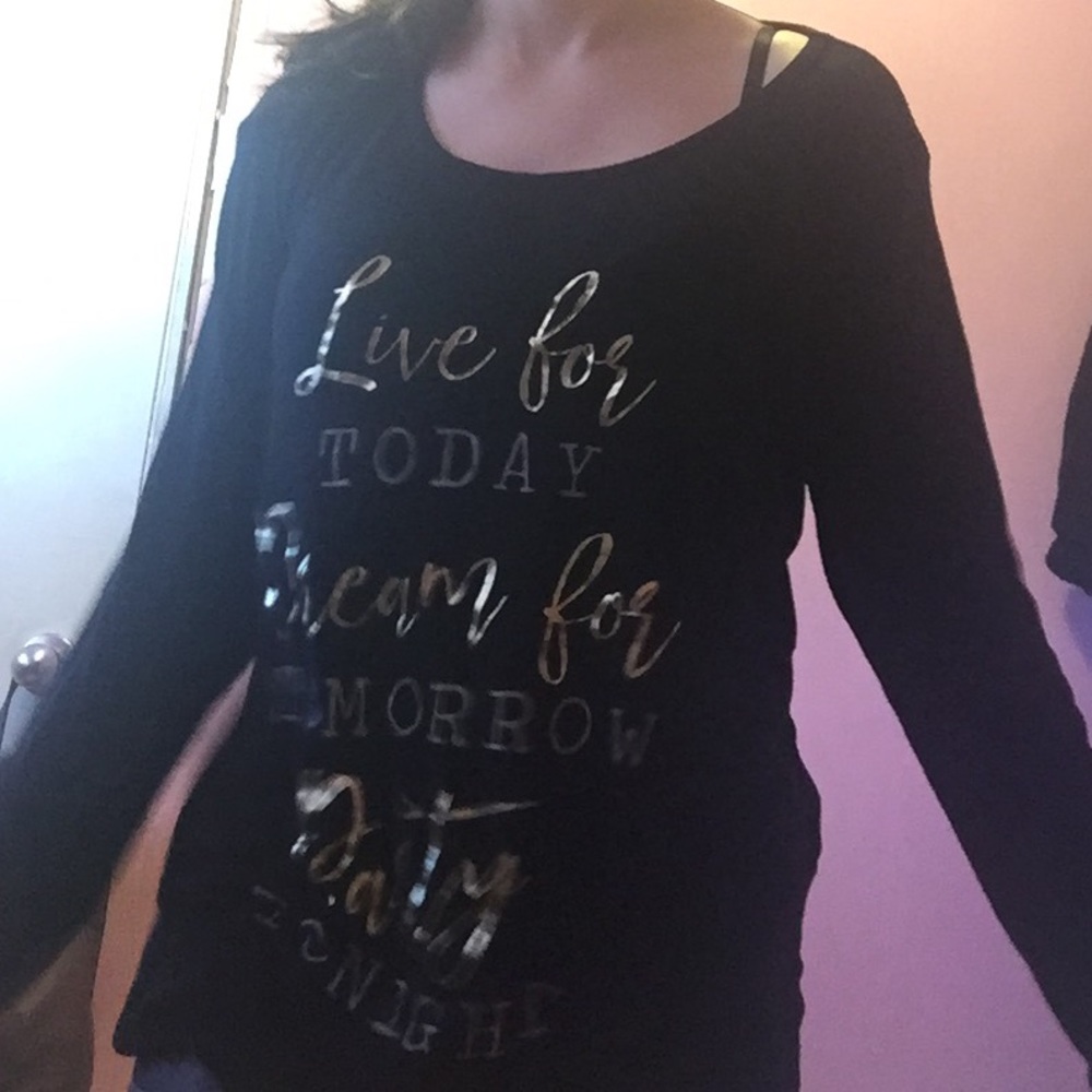 A black shirt from stitches